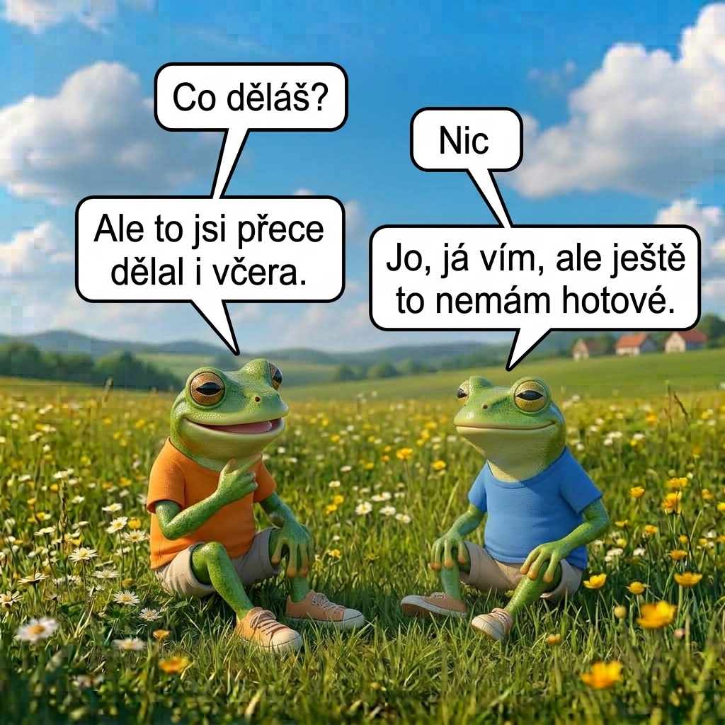 Kreslený vtip - nic nedělám